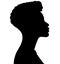 African American female, African profile picture, silhouette. girl from the side with short hair