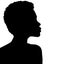 African American female, African profile picture, silhouette. girl from the side with short hair, Afro hair
