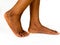 African American female feet legs heel of foot isolated on a white background for medicine beauty relaxation and spa, health