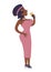 African American female jazz singer vector illustration