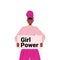 African american girl activist holding poster female empowerment movement women power concept