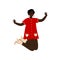 African American Girl Happily Jumping, Young Woman Celebrating Important Event, Dance Party, Friendship, Sport Concept