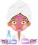 African American girl with multiple facial masks on