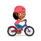 African american girl riding bike