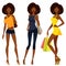 African American girls in colorful summer fashion