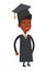 African-american graduate vector illustration.