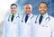 African American and Hispanic Male Doctors Outside of Hospital B