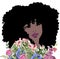 African American illustration for fashion banner. Trendy woman model background. Afro hair style girl Dhuku