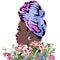 African American illustration for fashion banner. Trendy woman model background. Afro hair style girl Dhuku