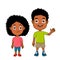 African american kids front view