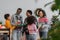 african american kids presenting christmas gifts