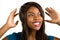 African American Lady with Headphones