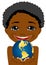 African american little boy holding earth globe