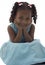 African American Little Girl in Blue Dress