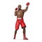 African American Male boxer on white. 3D illustration