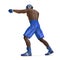 African American Male boxer on white. 3D illustration