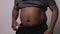 African American Male Lifting Shirt and Showing Big Belly and Love Handles