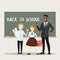 African american male teacher,schoolboy and girl in classroom