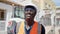 African american man builder smiling confident standing at construction place