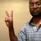 African american man gesturing a peace sign2