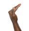 African-American man showing COME HERE gesture on white background