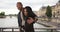 African-American man and woman explore Paris with amazement