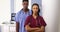 African American medical specialists standing in hospital