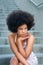 African American Model with Afro look