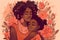 African American Mother and daughter embracing, celebrating Mother\\\'s Day, Generative AI