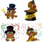 African American New Year Babies Cartoon Characters