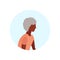 African american old woman profile avatar elderly grandmother isolated portrait flat cartoon character