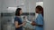African american practitioner nurse monitoring sickness symptom explaining medical treatment