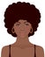 African American pretty girl portrait. Black beauty concept.