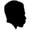 African American profile picture, Man from the side with afroharren. Black Men African American with Dreadlocks hairstyle, afro ha