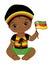 African American Reggae Baby Boy with Flag