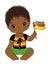 African American Reggae Baby Boy with Flag