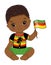 African American Reggae Baby Boy with Flag