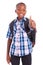 African American school boy making thumbs up - Black people