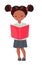 African American School girl character with book