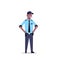 African american security guard man in uniform police officer male cartoon character full length flat isolated