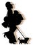 African american shopping girl silhouette