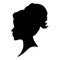 African American Side Silhouette with Curly Hair and Beautiful Face