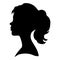 African American Side Silhouette with Curly Hair and Beautiful Face