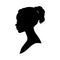 African American Side Silhouette with Curly Hair and Beautiful Face