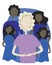 An African American society or people and Europeans or albinos as a concept of inclusiveness and tolerance, a flat vector stock