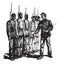 African American Soldiers, vintage illustration