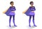 African American superhero woman in costume and mask standing