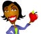 African American Teacher Apple