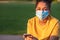 African American Teenager Girl Woman Wearing Coronavirus COVID-19 Face Mask
