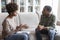 African american therapist and patient at counselor office